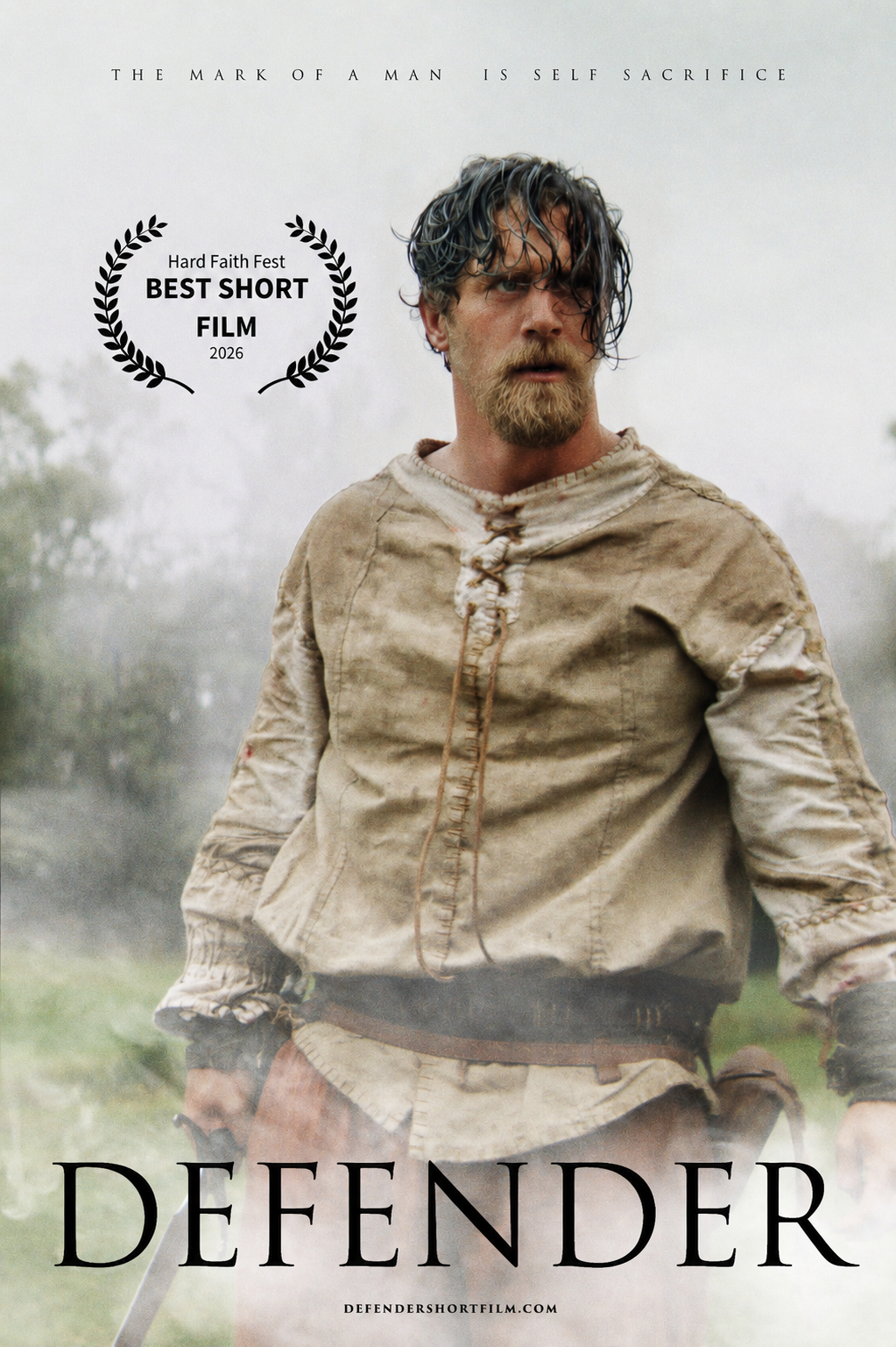 DEFENDER official poster with Hard Faith Fest Best Short Film laurels
