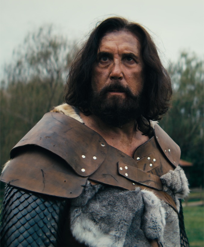 Dryhten the Barbarian in leather armor and furs